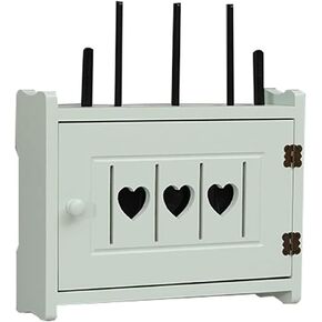 Wireless Router Rack, Wall-Mounted WiFi Storage Box, Solid Wood Organizer for Set-Top Boxes, TV Cable Management