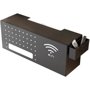 Catekro Wifi Router Storage Box Wall Mounted For Living Room And Office Cable Management Hider With Ventilation Holes Router Organizer For Power Strip Cable