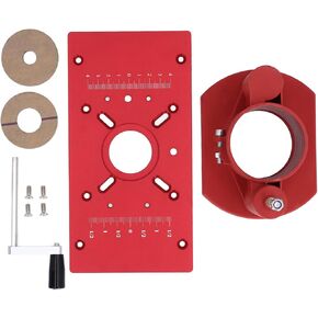 Router Lift Systems Table Insert Plate Kit, DIY Woodworking Tools, 46mm Lifting Range, Stable ABS Material, for Small Milling Machines, with Hand Crank Handle