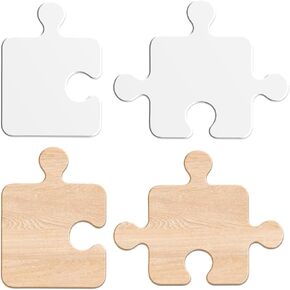 INFUNLY 2pcs Jigsaw Acrylic Router Templates Puzzle Shape Clear Angled Curvy Tracing Tool Handle Template Cutting Board 4.3"x5.9"/7.9"x5.9" Thick Charcuterie Inlay Template for Woodworking Kitchen