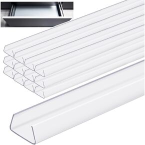 24Pcs 16.5 Inch Cabinet Door Protector Edge Guard Clear Slip-On Slimline Protector for Kitchen Cabinet Edges and Drawers to Prevent Chipping Wear and Discoloration Trash Garbage Drawer Saver Strip