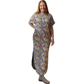 Of an Origin Organic Cotton Split Neck Midi-Length Nursing Dress