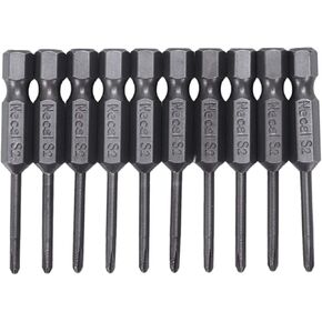 VIGANI Adapter Drill Bits,Driver Bits Set, Screwdriver Bits 10 Pieces of 1/4" Hex Socket 50mm Length 2.5mm Phillips PH0 Magnetic Screwdriver Bit (Color : Grey)