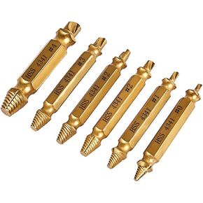 Adapter Drill Bits,Driver Bits Set, Screwdriver Bits 6 Screwdrivers, Daed Screwdriver Set, Broken Bolt Screwdriver, Screw Deburring (Color : Gold)