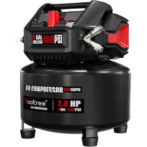 8 Gallon Portable Air compressor, Max 150PSI Oil Free Air Compressor Tank, 2HP Motor 2.8SCFM@90 PSI,3.8SCFM@40PSl Garage Air Compressor for Car Repair, Spray Painting, Woodwork Nailing
