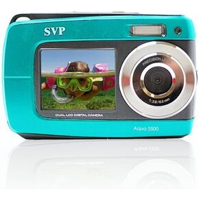 Aqua 5500 Blue (with Micro 32GB) 18MP Dual Screen Waterproof Digital Camera