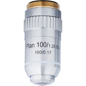 AmScope 100X Plan Achromatic Objective Lens with Knurled Ring