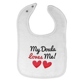Toddler & Baby Bibs Burp Cloths Love My Doula Loves Me Cotton Baby Items for Baby Girl & Boy White Design Only