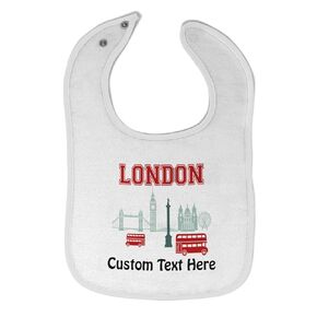 Toddler & Baby Bibs Burp Cloths Pride London UK England Cotton Baby Items for Baby Girl & Boy White Design Only