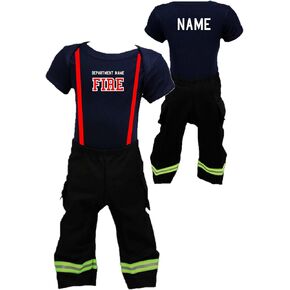 Firefighter Original Personalized Black 2-Piece Baby Outfit