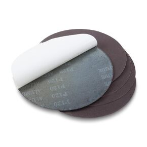 Red Label Abrasives 12 Inch 80 Grit Adhesive Back Aluminum Oxide Multipurpose Sanding Discs, 5 Pack