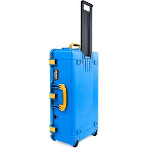 Electric Blue Pelican 1615 Air case, with Yellow Handles and latches. Comes Empty.