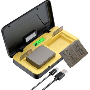 ENEGON NP-W126S / W126 20W Dual Battery Quick Charger Set Compatible with X100F X100V X100VI X-A1 X-E1 X-E2 X-E3 X-M1 X-Pro1 X-T1 X-T3 X-T30 X-T100HS30EXR HS35EXR HS50EXR