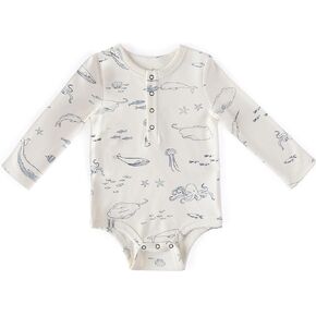 Pehr Long Sleeve Henley قطعة واحدة ، Life Aquatic