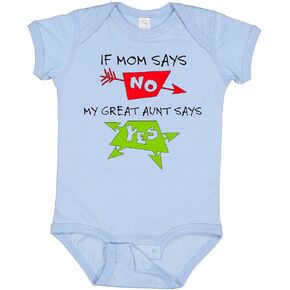 inktastic If Mom Says No, My Great Aunt Says Yes Baby Bodysuit