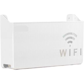 منظم جهاز التوجيه المثبت على الحائط 1pc شنقا WiFi WiFi Router Tork Scoring Box ABS Plastic Organizer Box Cable Bracketer (White)
