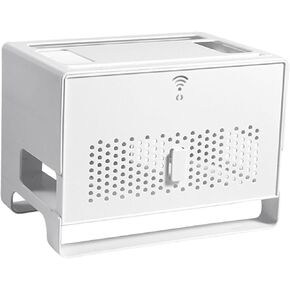Router Storage Box Cord Organizer Multipurpose Dustproof Wire Storage Cord Holder Power Strip Box Hider for Household Office, Gray