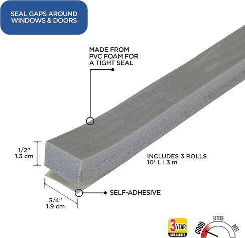 شريط إسفنجي عالي الكثافة ذو خلية مغلقة مع مادة لاصقة على الظهر - MD Building Products 02253 in Kuwait