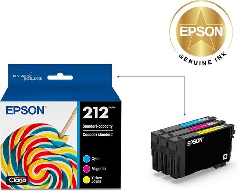 Epson T212 Claria -Ink Standard Capacity Color Combo Pack (T212520-S) & T212 Claria -Ink Standard Capacity Cyan -Cartridge (T212220-S) for Select Expression and Workforce Printers in Saudi Arabia