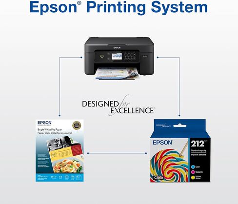 Epson T212 Claria -Ink Standard Capacity Color Combo Pack (T212520-S) & T212 Claria -Ink Standard Capacity Cyan -Cartridge (T212220-S) for Select Expression and Workforce Printers in Saudi Arabia