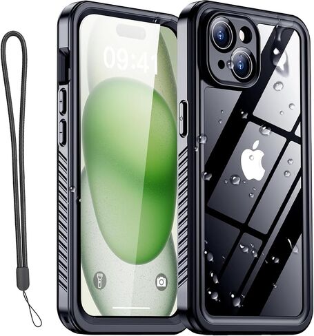 حافظة AICase لهاتف iPhone 15 Pro مقاومة للماء وواقي شاشة مدمج ومقاوم للثلوج والغبار والصدمات ومعتمد من IP68 [حقيقي 360] حماية كاملة للجسم محكمة الغلق بالكامل تحت الماء لهاتف iPhone 15 Pro 6.1" in Kuwait