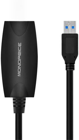 Monoprice 5-meter USB 3.0 A Male to A Female Active Extension Cable, Black in Saudi Arabia