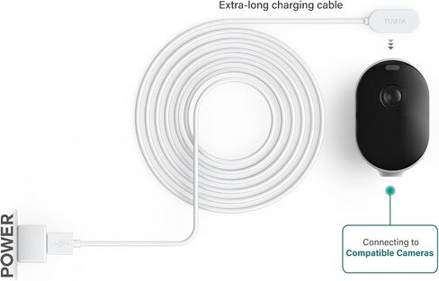 TUSITA 10-ft. Indoor Magnetic Charging Cable Compatible with Arlo Ultra 1 2 | Arlo Pro 3 4 5S - 3M, White in Saudi Arabia