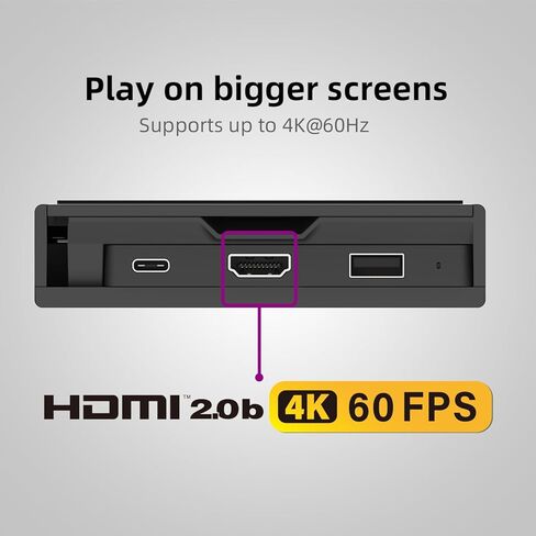 Skull & Co. SteamDock: قاعدة توصيل متعددة الاستخدامات وصغيرة الحجم ومحمولة مع محور USB قابل للفصل ومحول تلفزيون HDMI لجهاز Steam Deck ROG Ally والأجهزة الأخرى (لأجهزة Switch OLED والهواتف الذكية والكمبيوتر المحمول) - أسود in Kuwait