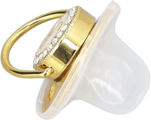 Golden Letter Baby Pacifier ، Pling Pling Pacifier مع مقاطع مصاصة وغطاء لمكافحة الغبار للتصوير الفوتوغرافي لعيد ميلاد الطفل الجديد (أ) in Kuwait