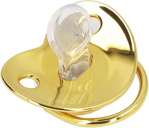 Golden Letter Baby Pacifier ، Pling Pling Pacifier مع مقاطع مصاصة وغطاء لمكافحة الغبار للتصوير الفوتوغرافي لعيد ميلاد الطفل الجديد (أ) in Kuwait