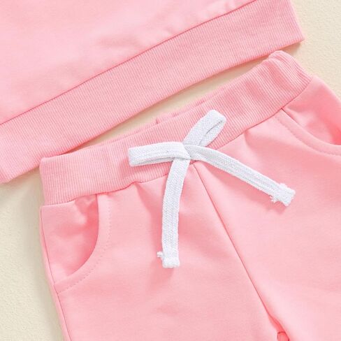 Baby Girl Clothes Newborn Infant Fall Winter Outfits Love Embroidery Long Sleeve Crewneck Sweatshirts Pants 0-24M in Saudi Arabia