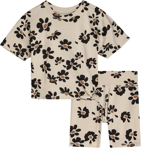 Jessica Simpson Baby Girls Shorts Set - 2 Piece Short Sleeve Girls Top, Biker Shorts for Infants & Toddlers in Kuwait