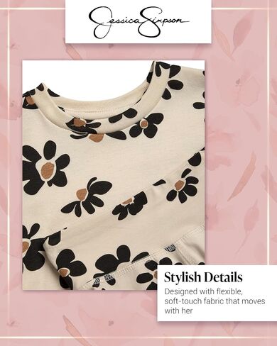 Jessica Simpson Baby Girls Shorts Set - 2 Piece Short Sleeve Girls Top, Biker Shorts for Infants & Toddlers in Kuwait