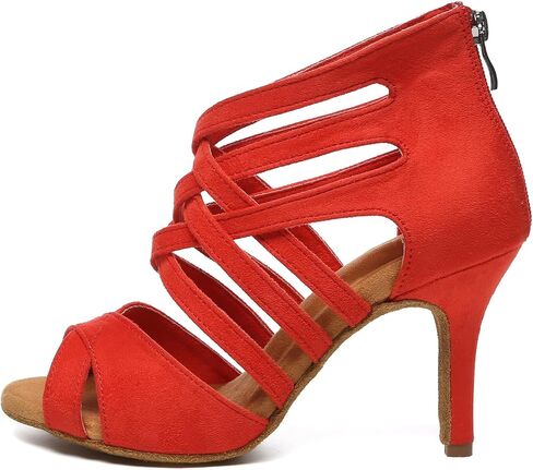 AOQUNFS Womens Latin Dance Boots Salsa Tango Performance Practice Ballroom Ankle Dance Shoes in Saudi Arabia