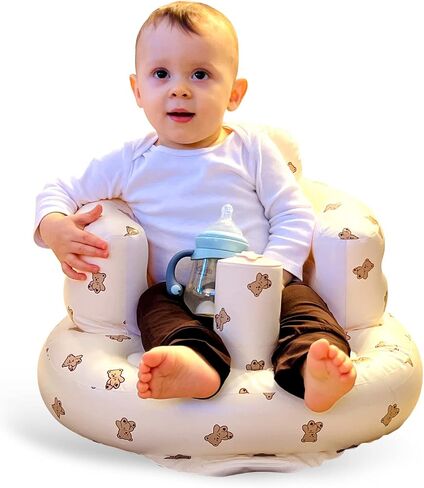 Baby Inflatable Seat for Babies 3-36 Months, Built in Air Pump Infant Back Support Sofa Toddler Chair for Sitting Up, Baby Floor Seater Gifts (Bear Cub) in Saudi Arabia