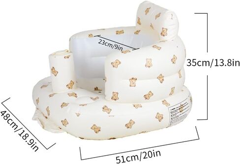 Baby Inflatable Seat for Babies 3-36 Months, Built in Air Pump Infant Back Support Sofa Toddler Chair for Sitting Up, Baby Floor Seater Gifts (Bear Cub) in Saudi Arabia