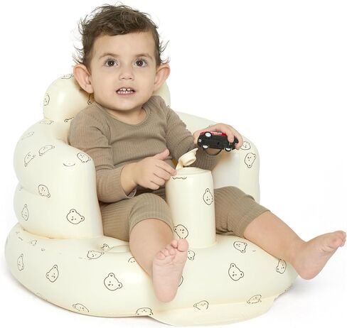 Baby Inflatable Seat for Babies 3-36 Months, Built in Air Pump Infant Back Support Sofa Toddler Chair for Sitting Up, Baby Floor Seater Gifts (Bear Cub) in Saudi Arabia