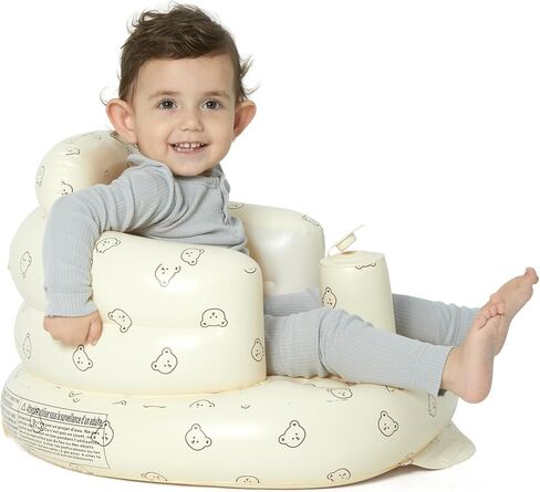 Baby Inflatable Seat for Babies 3-36 Months, Built in Air Pump Infant Back Support Sofa Toddler Chair for Sitting Up, Baby Floor Seater Gifts (Bear Cub) in Saudi Arabia
