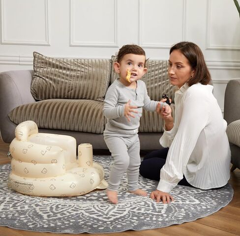 Baby Inflatable Seat for Babies 3-36 Months, Built in Air Pump Infant Back Support Sofa Toddler Chair for Sitting Up, Baby Floor Seater Gifts (Bear Cub) in Saudi Arabia