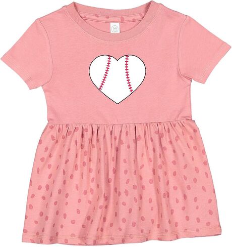 inktastic Heart Shaped Baseball Infant Dress in Saudi Arabia