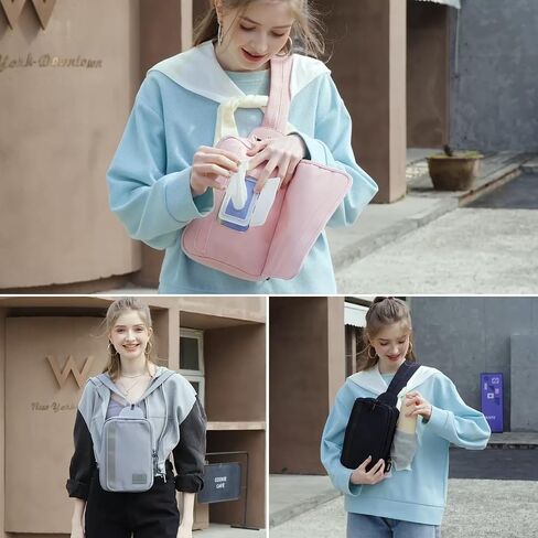 MYHOZEE Sling Bag Crossbody Backpack Purse - 2 in 1 Nylon Cross Body Bag Diaper with Wipes Pouch, Water Bottle Pocket in Saudi Arabia