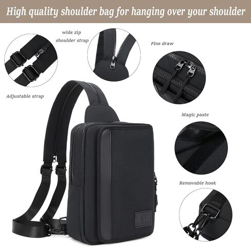 MYHOZEE Sling Bag Crossbody Backpack Purse - 2 in 1 Nylon Cross Body Bag Diaper with Wipes Pouch, Water Bottle Pocket in Saudi Arabia