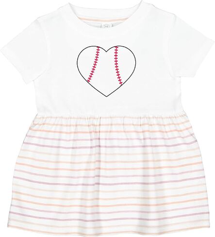 inktastic Heart Shaped Baseball Infant Dress in Saudi Arabia