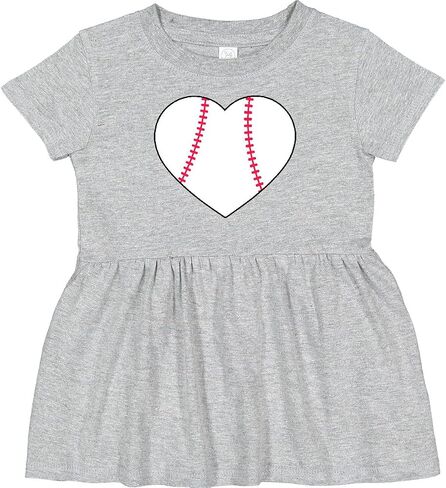 inktastic Heart Shaped Baseball Infant Dress in Saudi Arabia