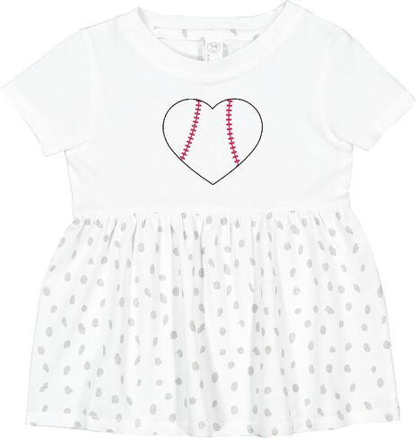 inktastic Heart Shaped Baseball Infant Dress in Saudi Arabia