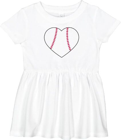inktastic Heart Shaped Baseball Infant Dress in Saudi Arabia