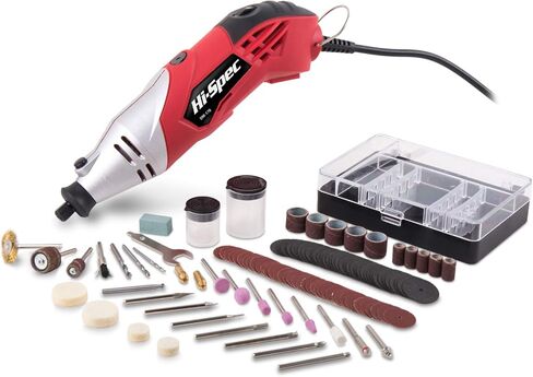 مجموعة أدوات Rotary Hi-spec تعيين 170W 1.4A مع إكسسوارات بتات متوافقة مع 121 قطعة. الحفر ، قطع ، تقليم ، طحن ورمال في إصلاحات DIY ، الهوايات والحرفية in Kuwait