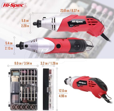 مجموعة أدوات Rotary Hi-spec تعيين 170W 1.4A مع إكسسوارات بتات متوافقة مع 121 قطعة. الحفر ، قطع ، تقليم ، طحن ورمال في إصلاحات DIY ، الهوايات والحرفية in Kuwait
