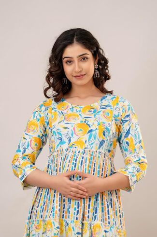 Women's Maternity Kurti for Women with Breastfeeding Dress with Floral Maxi Maternity Dress in Kuwait