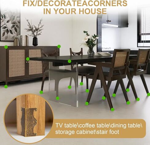 4 PCS Baseboard Corner Watershors ، حماة زاوية تجزئة المعادن العتيقة لصناديق الملفات ، أرفف الكتب ، الحالات الخشبية ، حالات جوهرة الزخرفة (البرونزية) in Kuwait